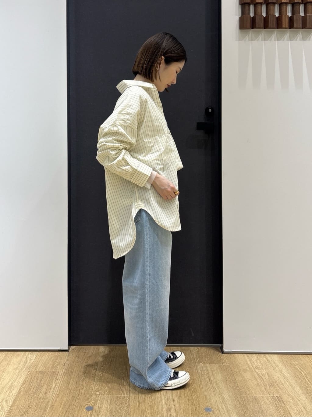 risaさんの「Dessin｜【洗える】バックボタンオーバーシャツ」を使ったコーディネート