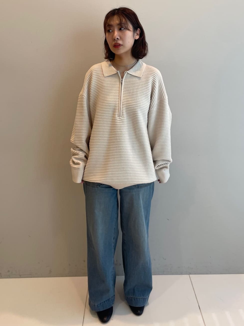 abeさんの「tk.TAKEO KIKUCHI｜ハーフジップニットポロシャツ」を使ったコーディネート