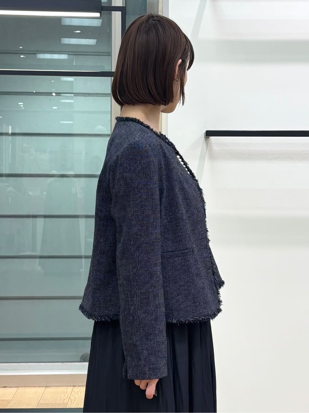 asamiさんの「INDIVI｜【軽量／SETUP可能】ストレッチツイードジャケット」を使ったコーディネート