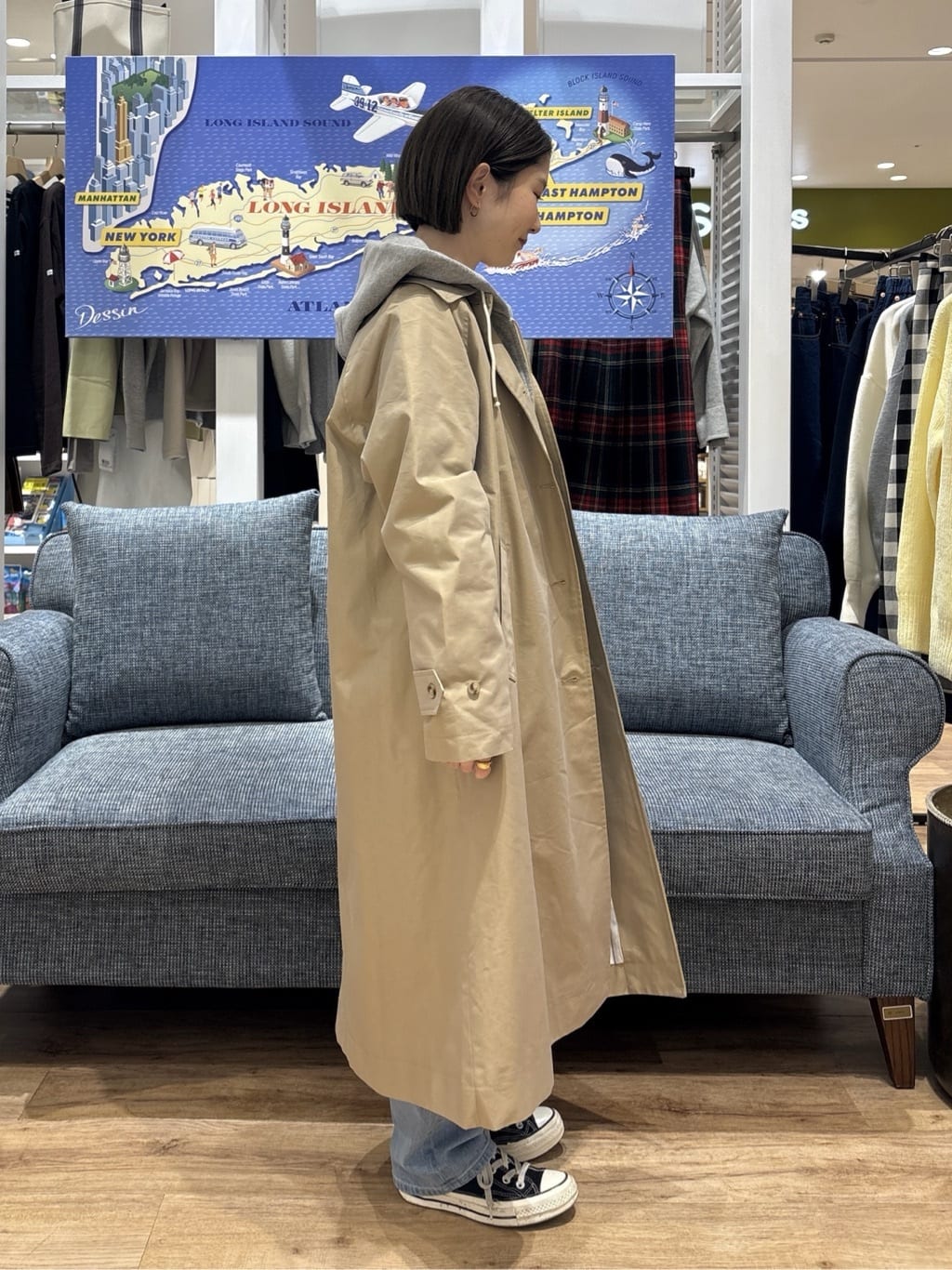 risaさんの「Dessin｜シャンブレースプリングコート」を使ったコーディネート