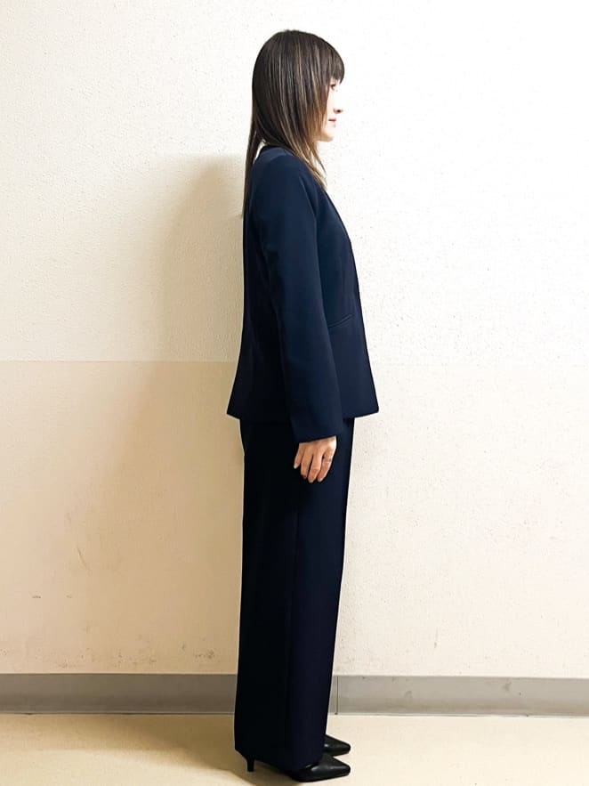 yukariさんの「OPAQUE.CLIP｜《通勤／セットアップ対応》 Vネックジャケット／ダブルクロス【洗濯機OK】」を使ったコーディネート
