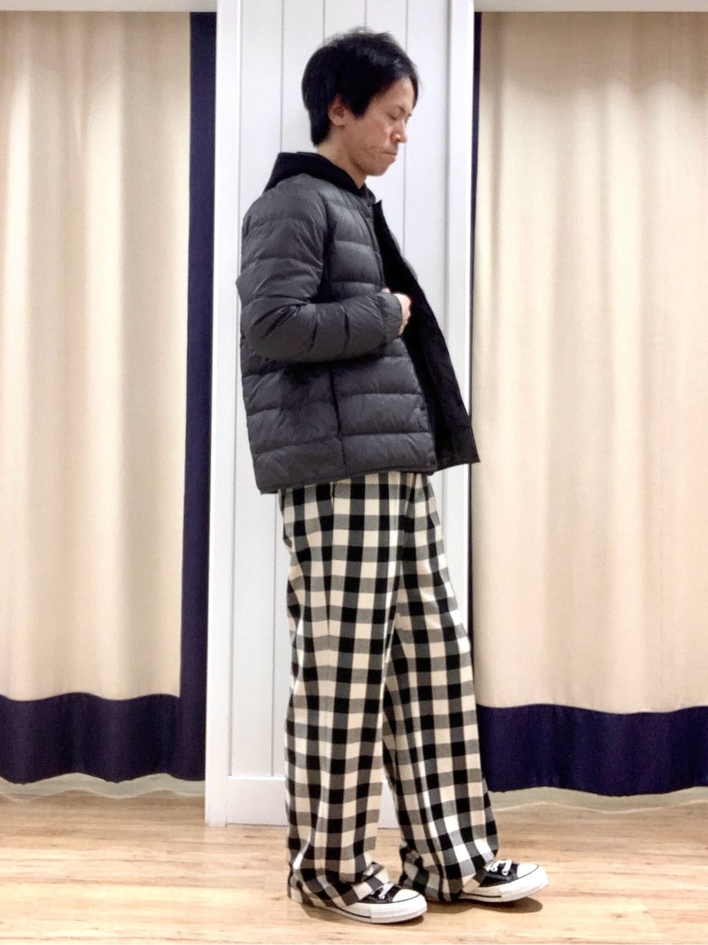 Takaさんの「Dessin｜【洗える】チェック柄ドロストパンツ」を使ったコーディネート