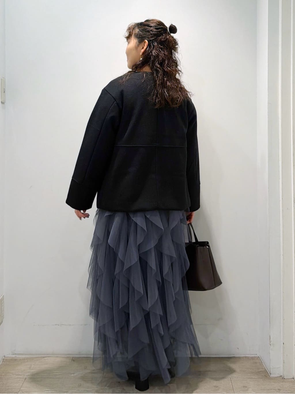 sumicaさんの「OPAQUE.CLIP｜ウールライクメルトンノーカラーコート【洗濯機洗い可】」を使ったコーディネート