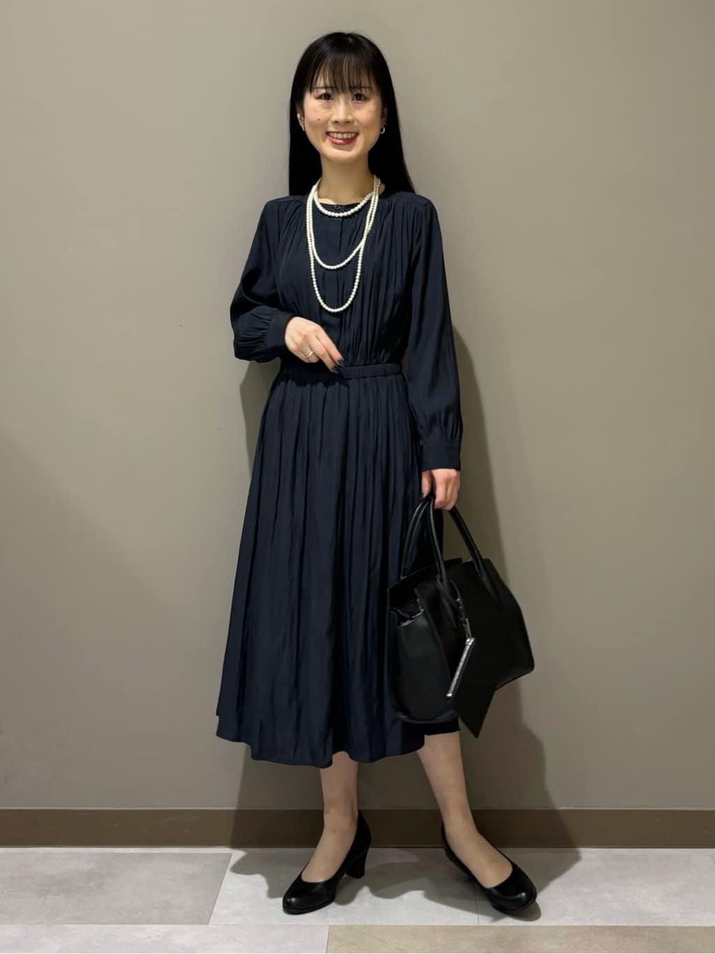 KEIKOさんの「INDIVI｜【洗える】ギャザーフレアワンピース」を使ったコーディネート