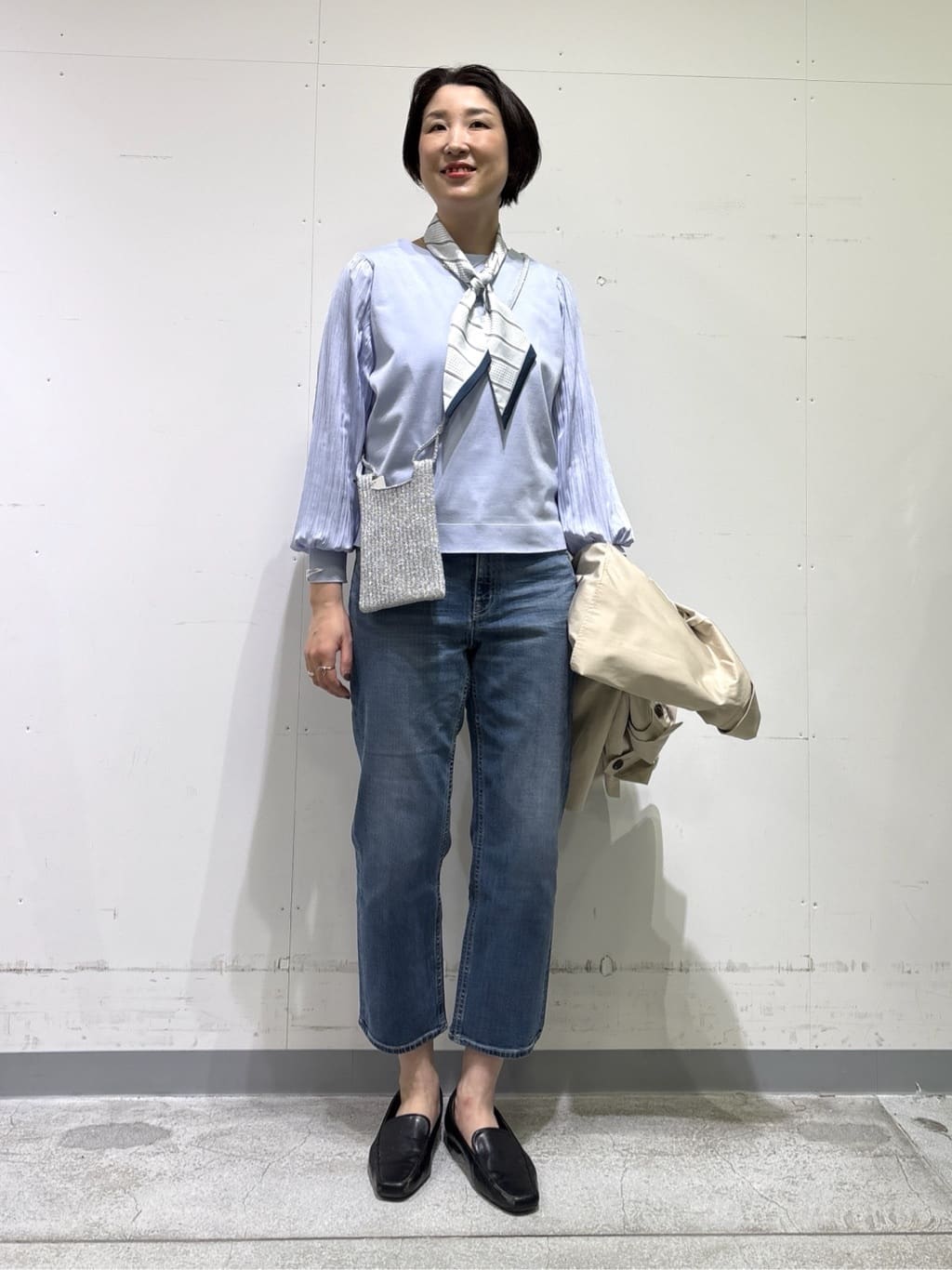 yuriさんの「INDIVI｜【洗える／華やか】袖プリーツニット」を使ったコーディネート