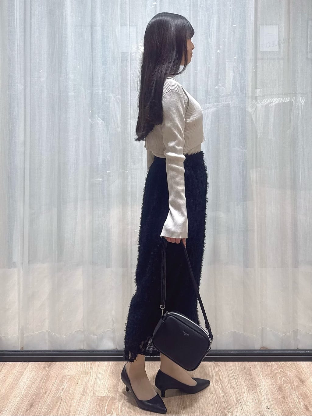 ぞうげさんの「OPAQUE.CLIP｜《ツインセット》ビスチェベスト&times;リブニット【洗濯機OK】」を使ったコーディネート