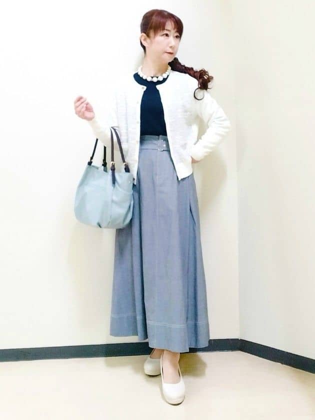 花さんの「Reflect｜ダンガリータックフレアスカート」を使ったコーディネート