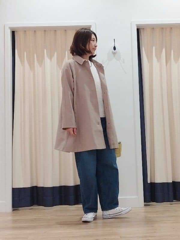 HIROさんの「Dessin｜【花粉ガード/撥水加工/洗える】ステンカラースプリングコート」を使ったコーディネート
