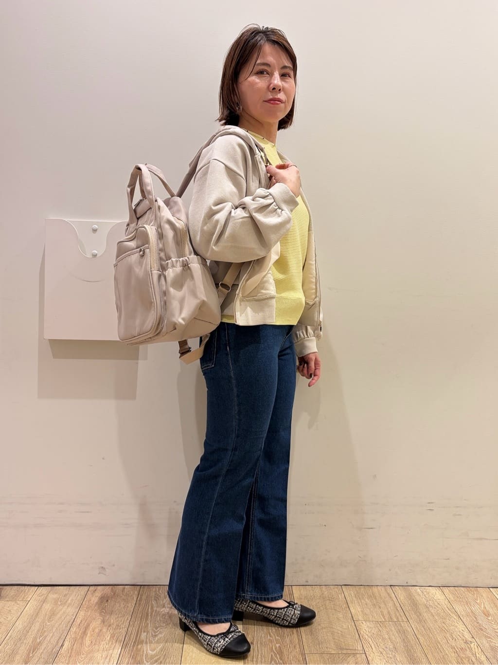 YUKOさんの「index｜ラメ裏毛コンパクトジップパーカー【洗濯機OK】」を使ったコーディネート