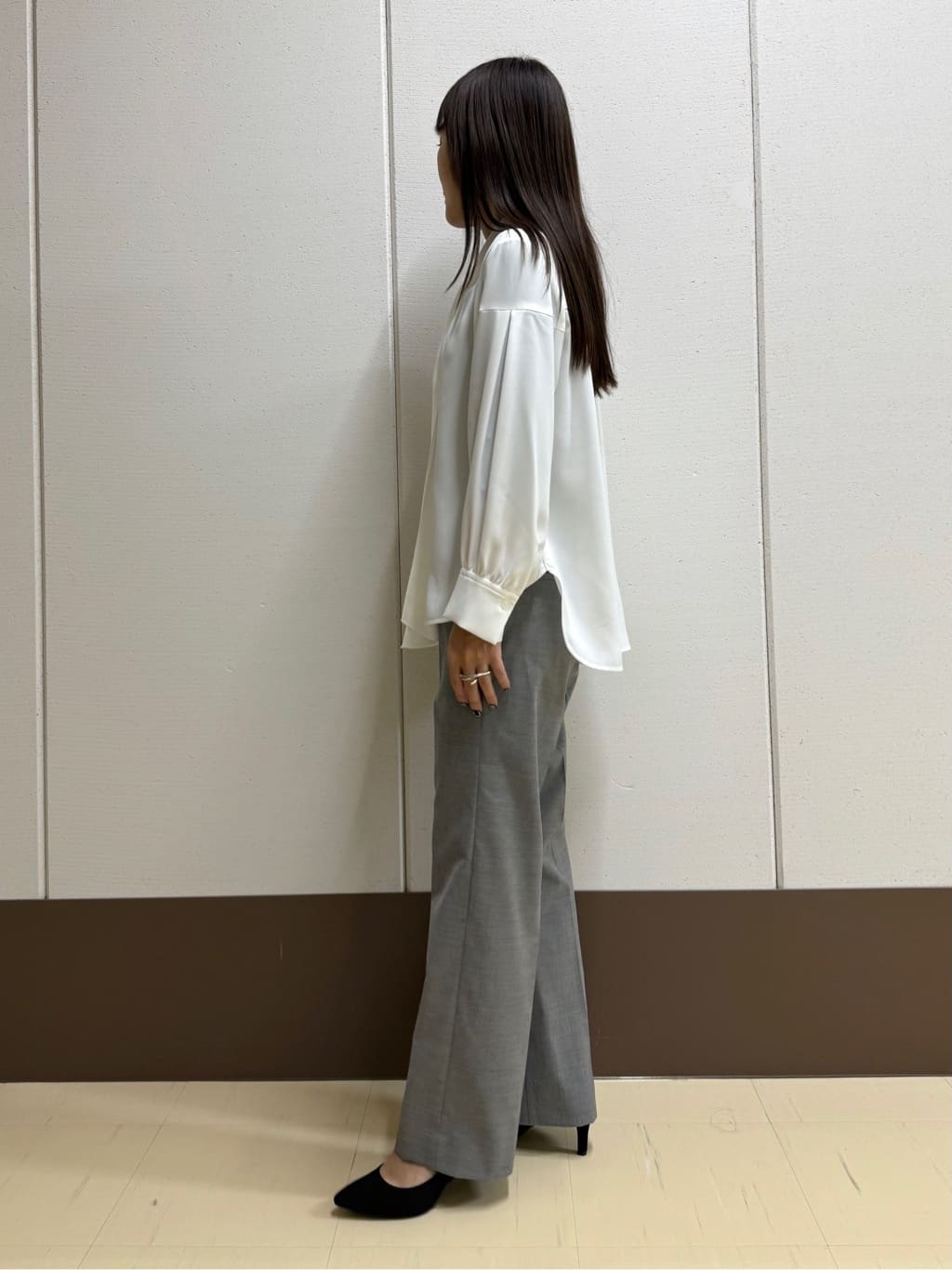 mamiさんの「INDIVI｜【洗える】ジョーゼットボウタイブラウス」を使ったコーディネート