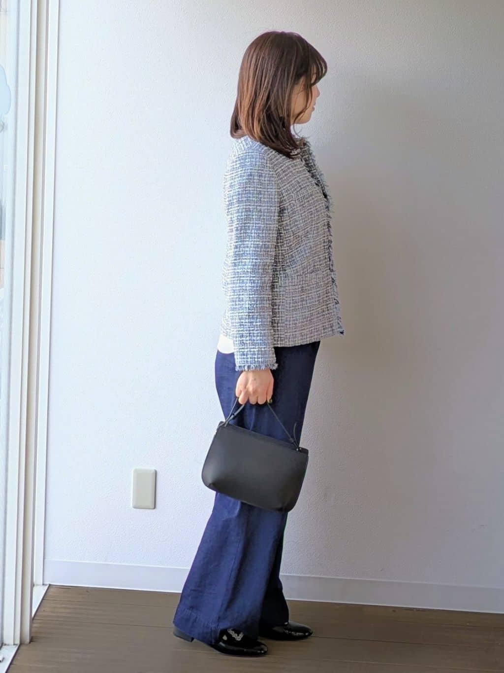 なみきさんの「UNTITLED｜【洗える】きれいめラウンドテールロンT」を使ったコーディネート