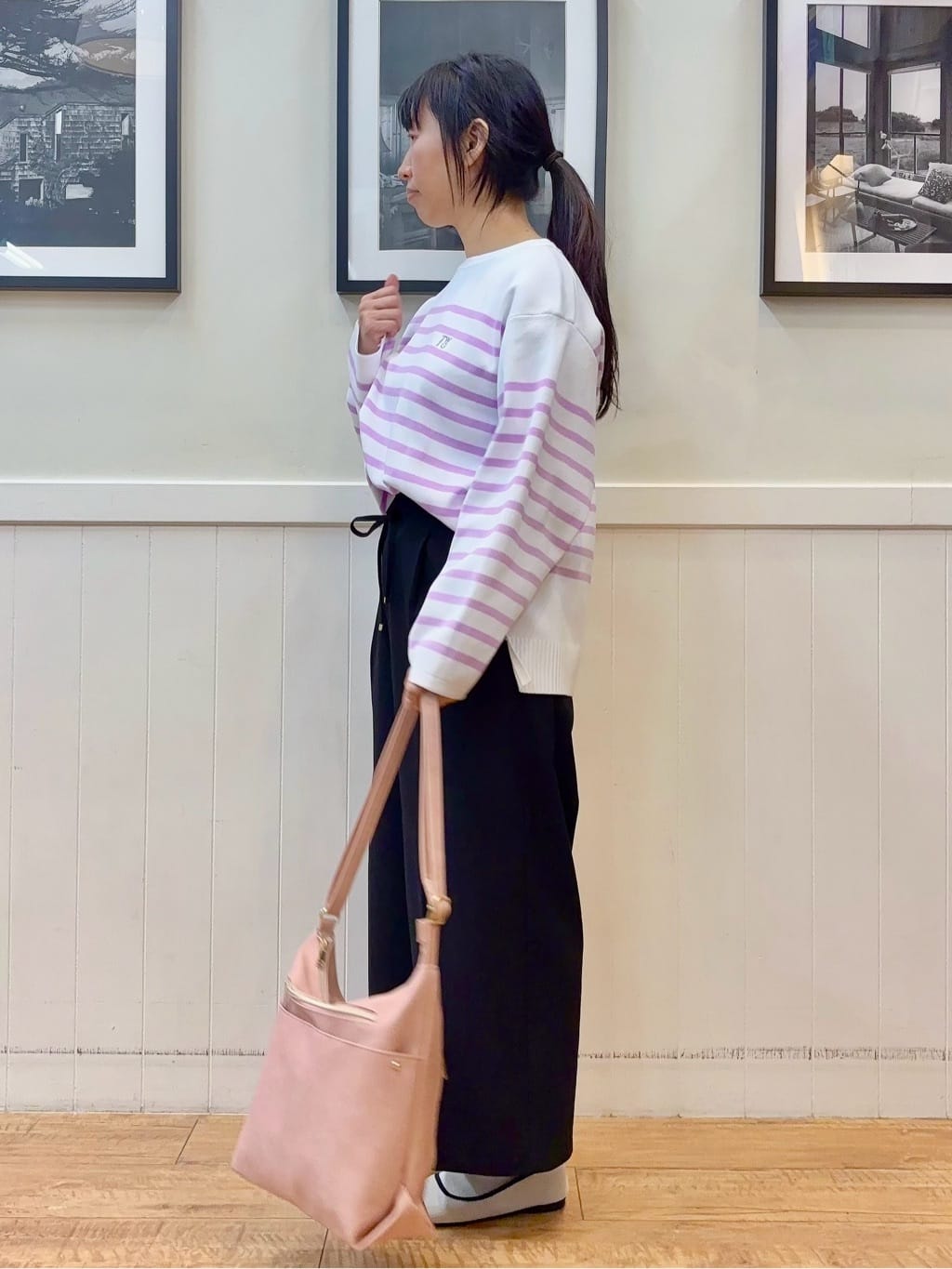 ゆうさんの「SHOO･LA･RUE｜楽にきちんと見られたい　大人カジュアルボーダーニット」を使ったコーディネート