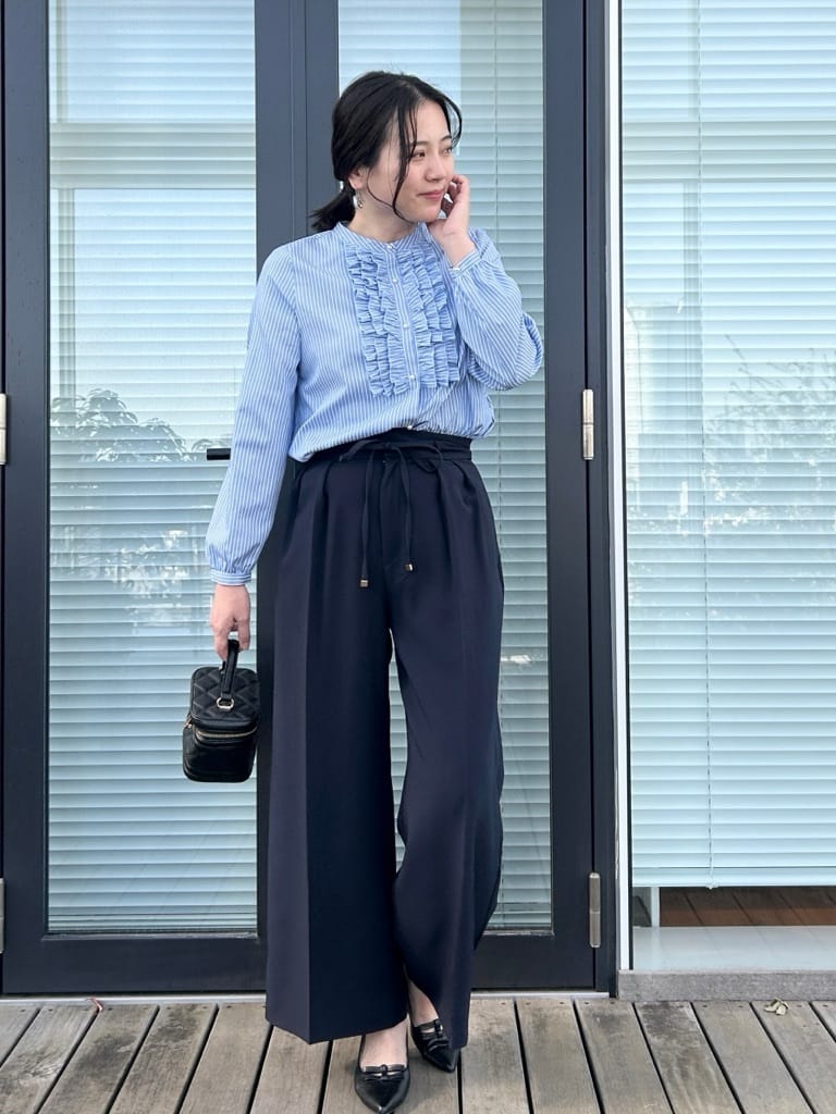 shinoさんの「Couture brooch｜【洗える・通勤】パール調ボタン テーラードジャケット」を使ったコーディネート