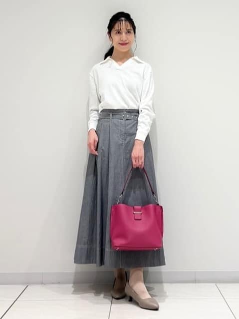 kayoさんの「INDIVI｜スキッパーネックニットプルオーバー」を使ったコーディネート