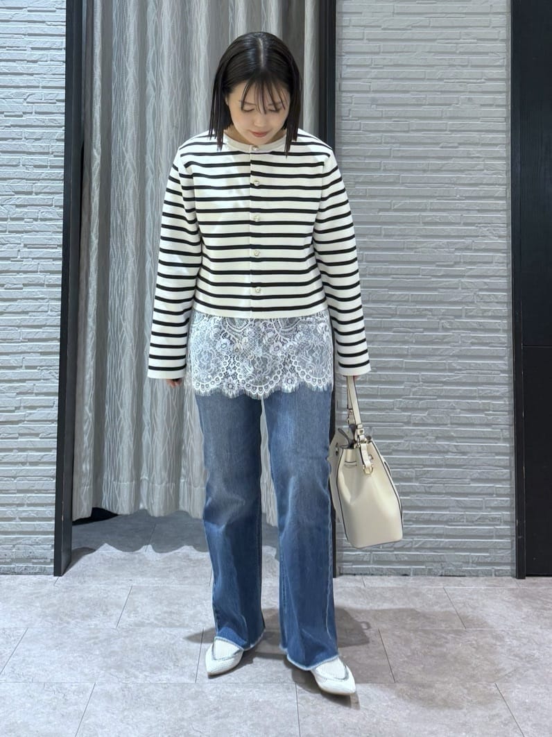 chさんの「THE SHOP TK｜ハーフミラノカーデ」を使ったコーディネート