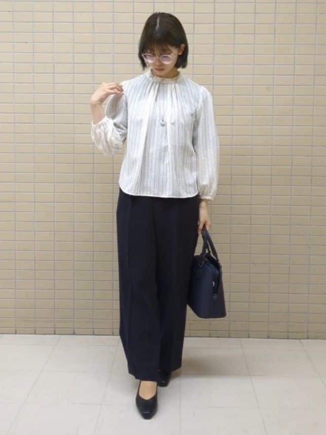 ひまりさんの「Reflect｜【SS-4Lサイズ／通勤／セットアップ可】タック入りワイドパンツ」を使ったコーディネート