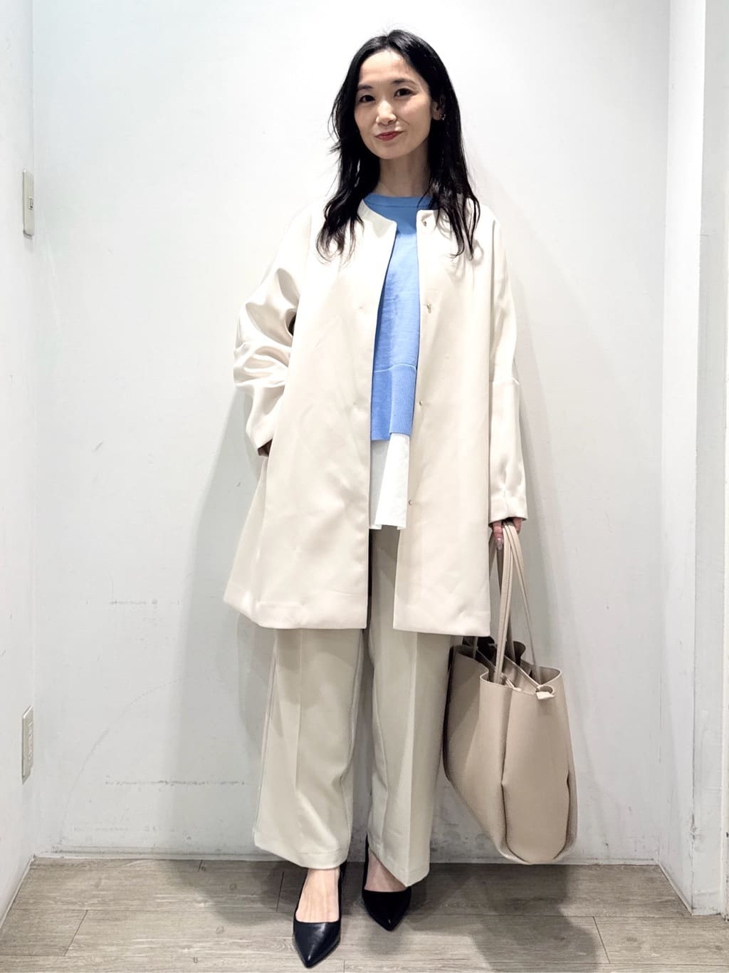 yuicciさんの「OPAQUE.CLIP｜《ツインセット》ワイドニット&times;裾フレアタンクトップ【洗濯機OK】」を使ったコーディネート