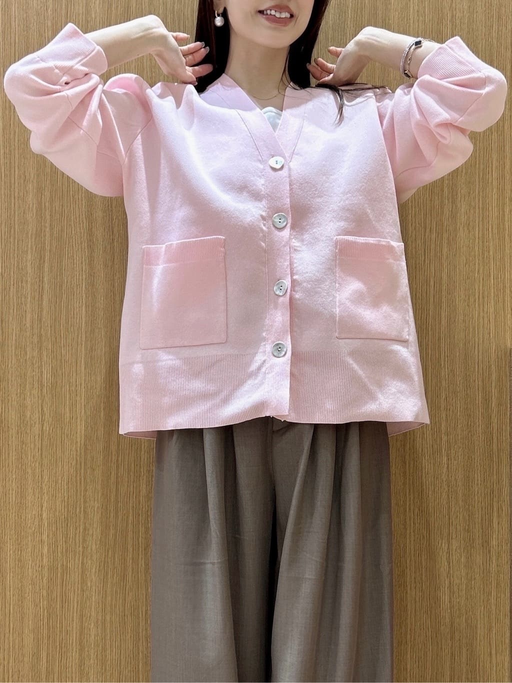 maiさんの「OPAQUE.CLIP｜コットンリブキャミソール【洗濯機洗い可】」を使ったコーディネート