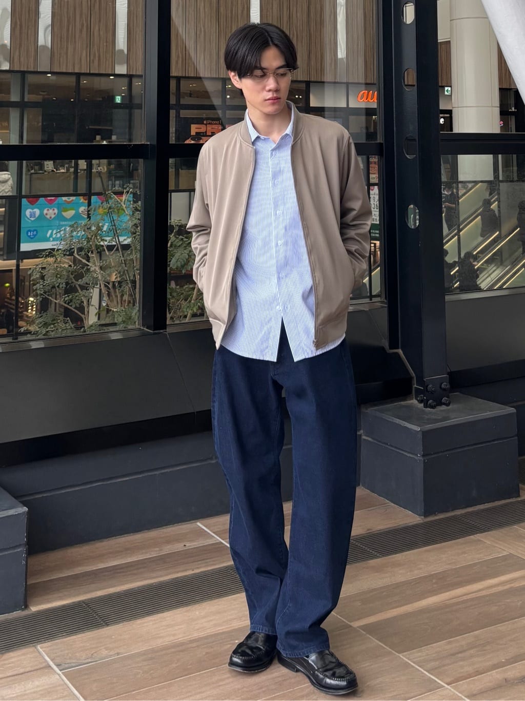 うらしーさんの「THE SHOP TK｜FLEX LINE ストレッチリブブルゾン　ストレッチ/防シワ/マシンウォッシャブル/セットアップ可」を使ったコーディネート