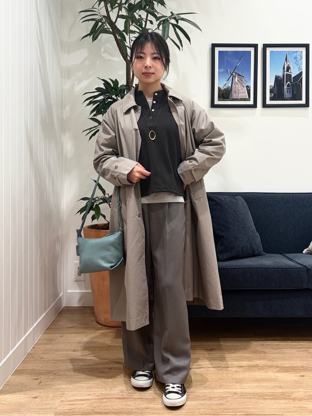 reinaさんの「Dessin｜【洗える】シアーチュールポイントカットソー」を使ったコーディネート