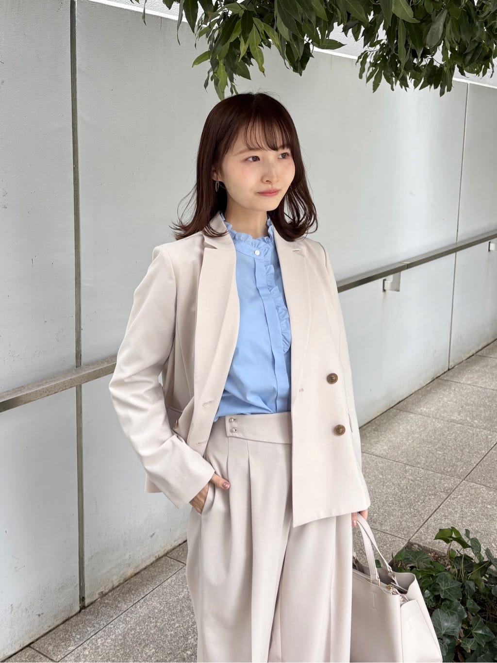 みさかさんの「index｜ダブルブレストジャケット／セットアップ対応可【洗える／接触冷感／吸水速乾／防シワ／ストレッチ】」を使ったコーディネート