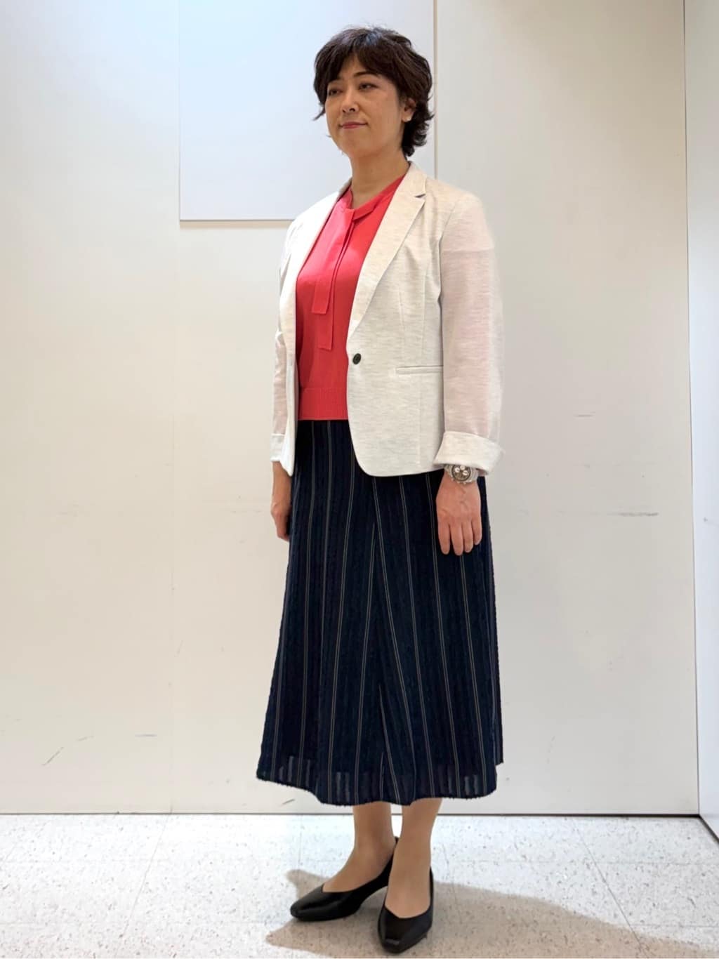 ヤスコさんの「Reflect｜【SS-4Lサイズ／UVカット／接触冷感】匠ジャケット／ベーシックテーラード」を使ったコーディネート