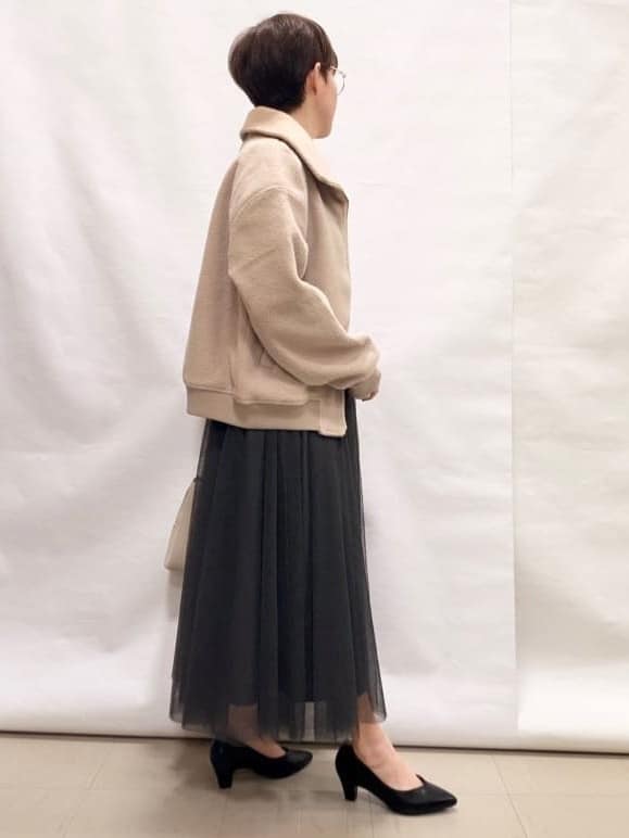 なっちゃんさんの「SHOO･LA･RUE｜【S-LL】軽くてふんわりあたたかい スライバージャケット」を使ったコーディネート