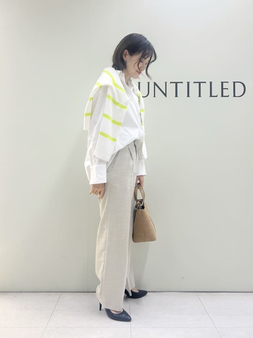 Mikiさんの「UNTITLED｜【洗える/後ろウエストゴム】シャンブレーワイドパンツ」を使ったコーディネート
