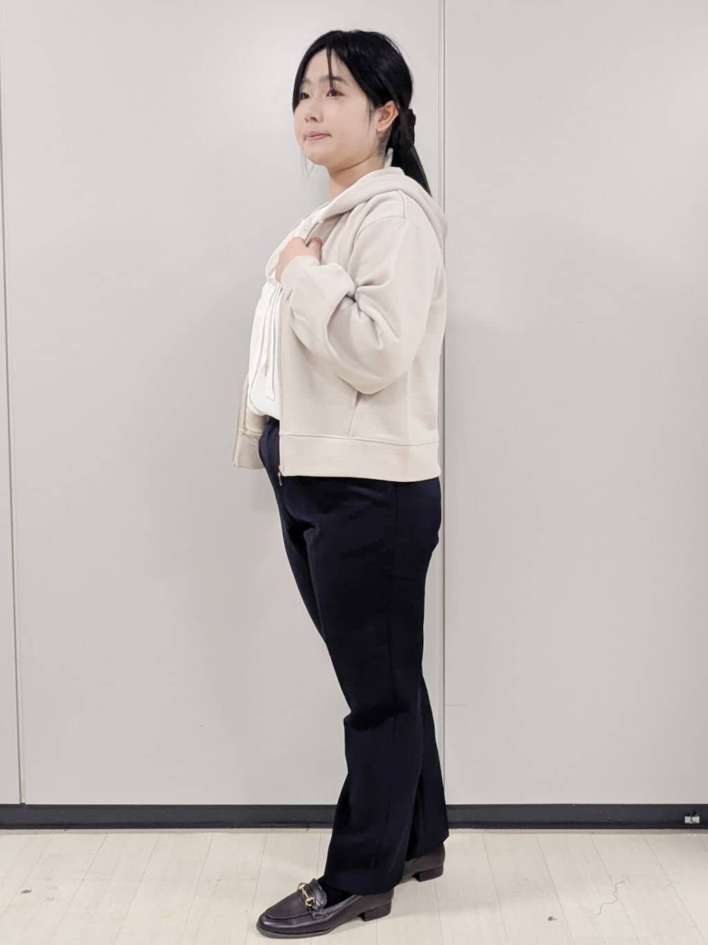 Nonさんの「index｜ラメ裏毛コンパクトジップパーカー【洗濯機OK】」を使ったコーディネート