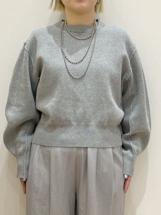 くーみーさんの「OPAQUE.CLIP｜スウェットライクショートニット【洗濯機OK】」を使ったコーディネート