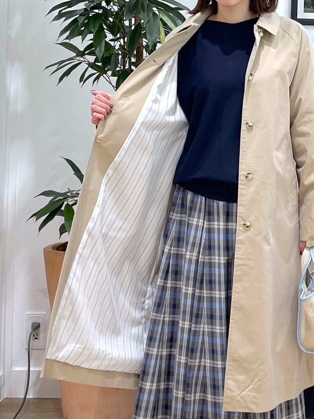 canaさんの「Dessin｜シャンブレースプリングコート」を使ったコーディネート