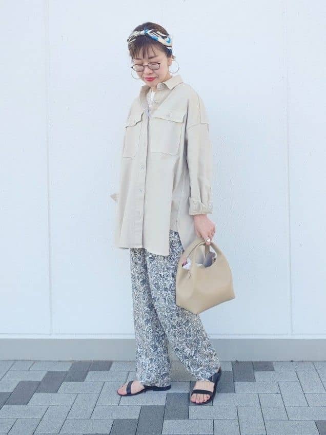 MUTSUKOさんの「UNTITLED｜【Munich】ワイドレッグイージーパンツ／flower」を使ったコーディネート