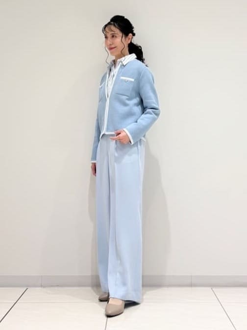 kayoさんの「INDIVI｜【軽量】ブークレジャケット ニットカーディガン」を使ったコーディネート