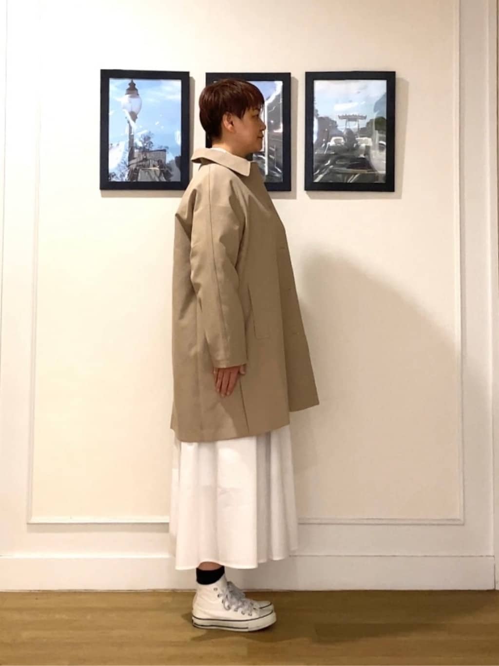 Hiroさんの「Dessin｜【花粉ガード/撥水加工/洗える】ステンカラースプリングコート」を使ったコーディネート