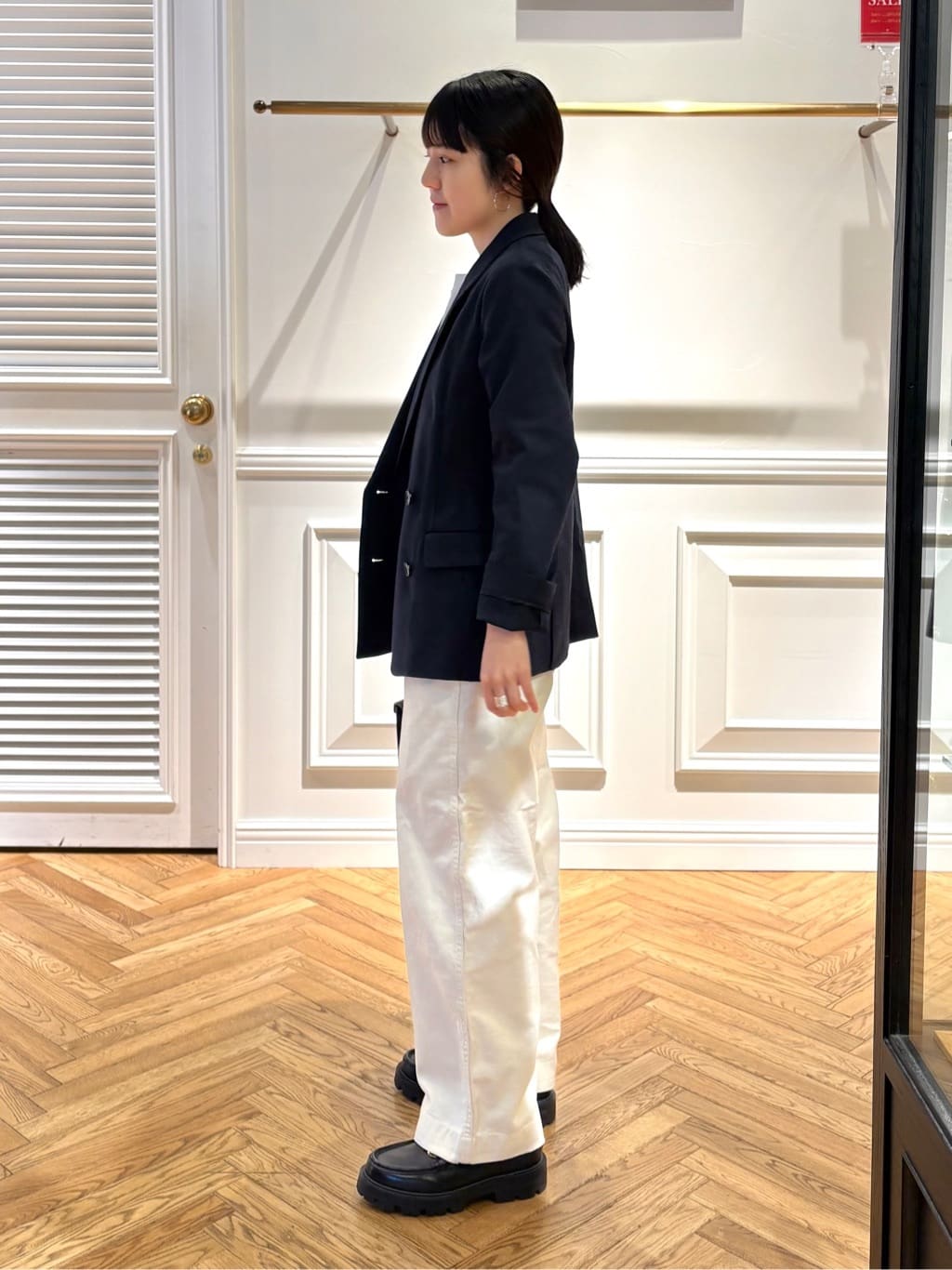 cocoさんの「DRESSTERIOR｜【セットアップ可/吸水速乾/ウォッシャブル】リネンブレンドオックスダブルジャケット」を使ったコーディネート