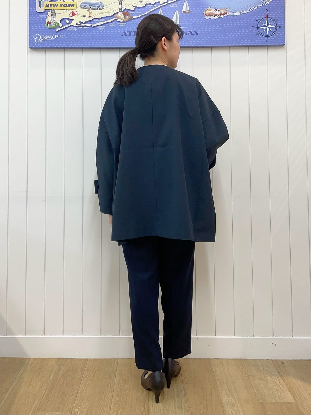 Mayaさんの「Dessin｜【花粉ガード/撥水加工/洗える】クルーネックスプリングコート」を使ったコーディネート