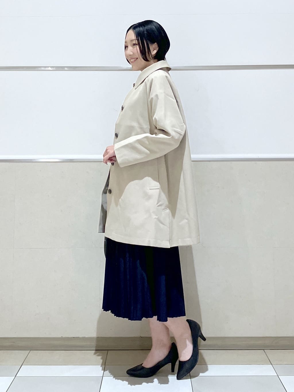 eriko さんの「Dessin｜【花粉ガード/撥水加工/洗える】ステンカラースプリングコート」を使ったコーディネート