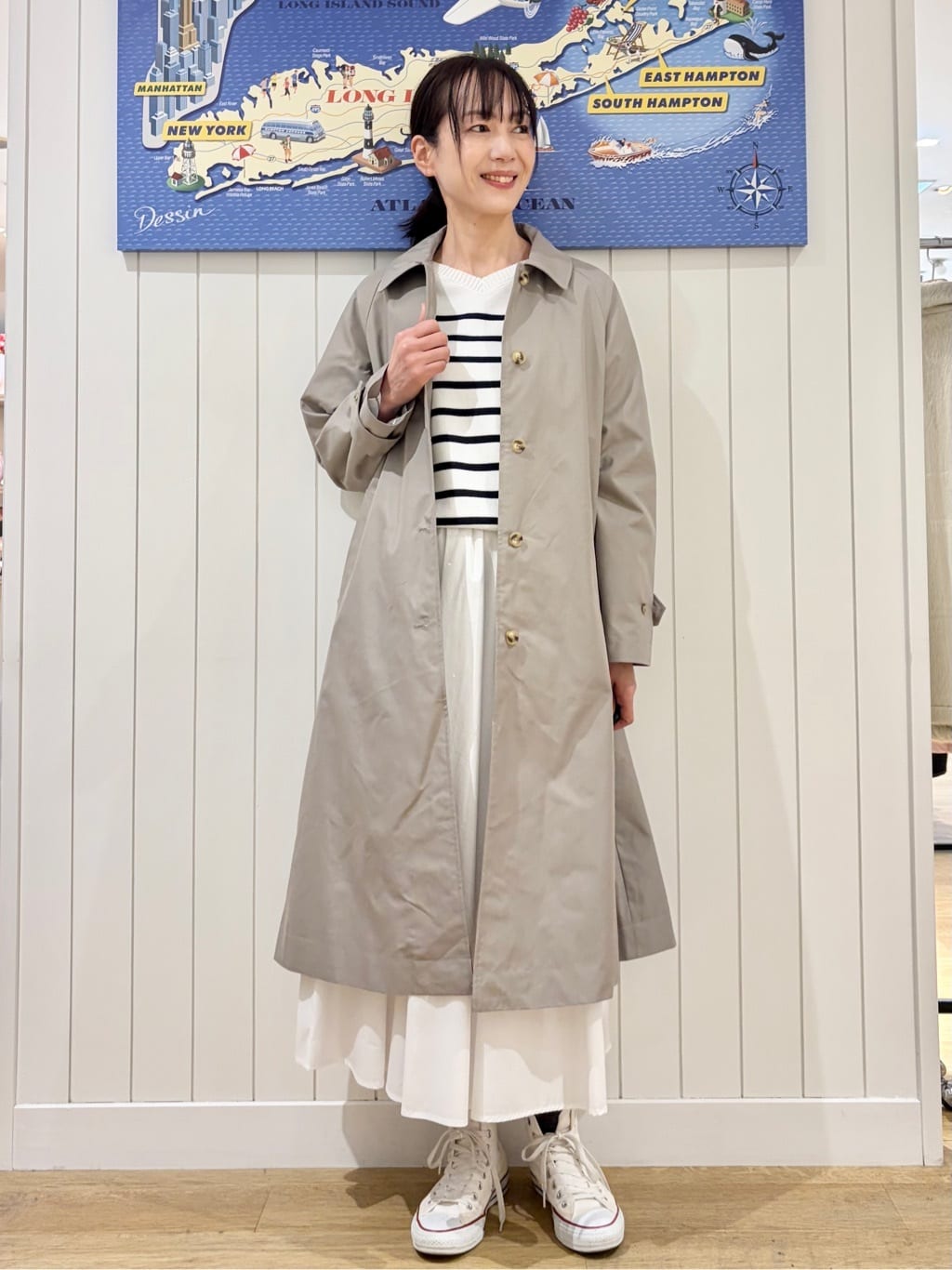 uwatokoさんの「Dessin｜シャンブレースプリングコート」を使ったコーディネート