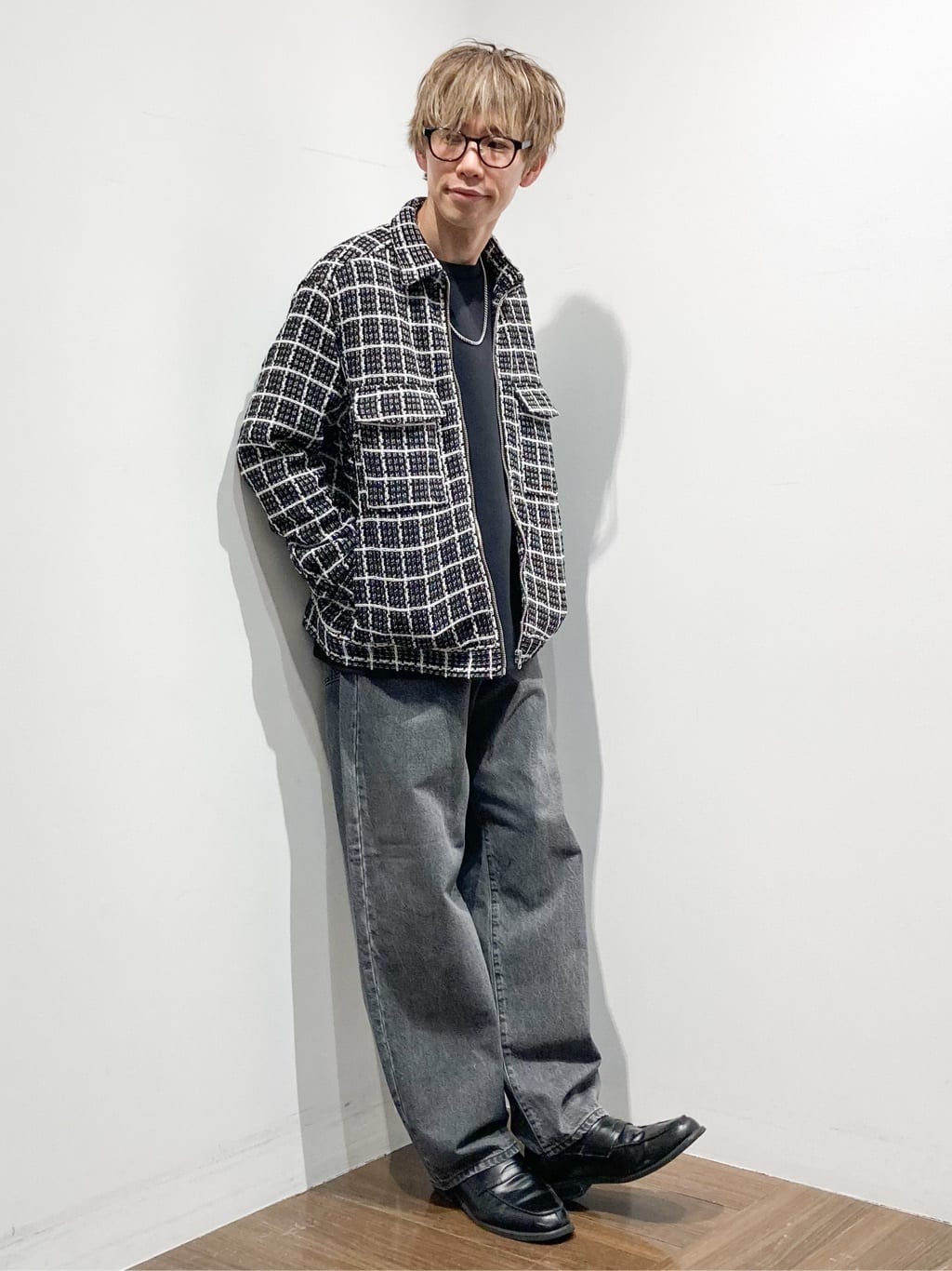 つーじーさんの「THE SHOP TK｜【カジュアルに上品さをプラス】変わり織ツイードブルゾン　洗濯機OK」を使ったコーディネート