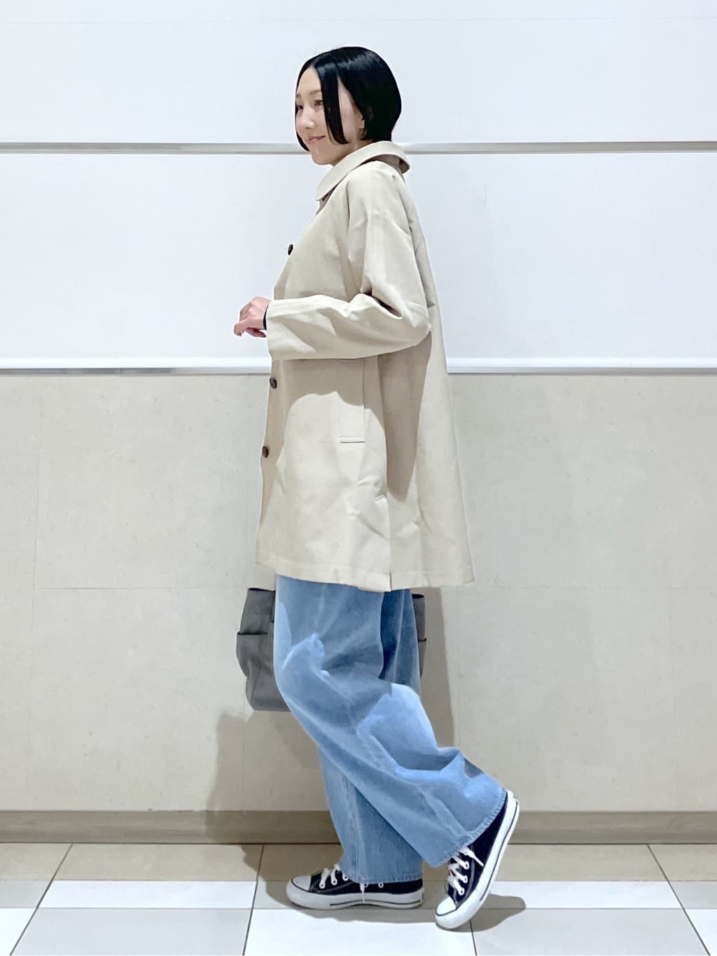 eriko さんの「Dessin｜【花粉ガード/撥水加工/洗える】ステンカラースプリングコート」を使ったコーディネート