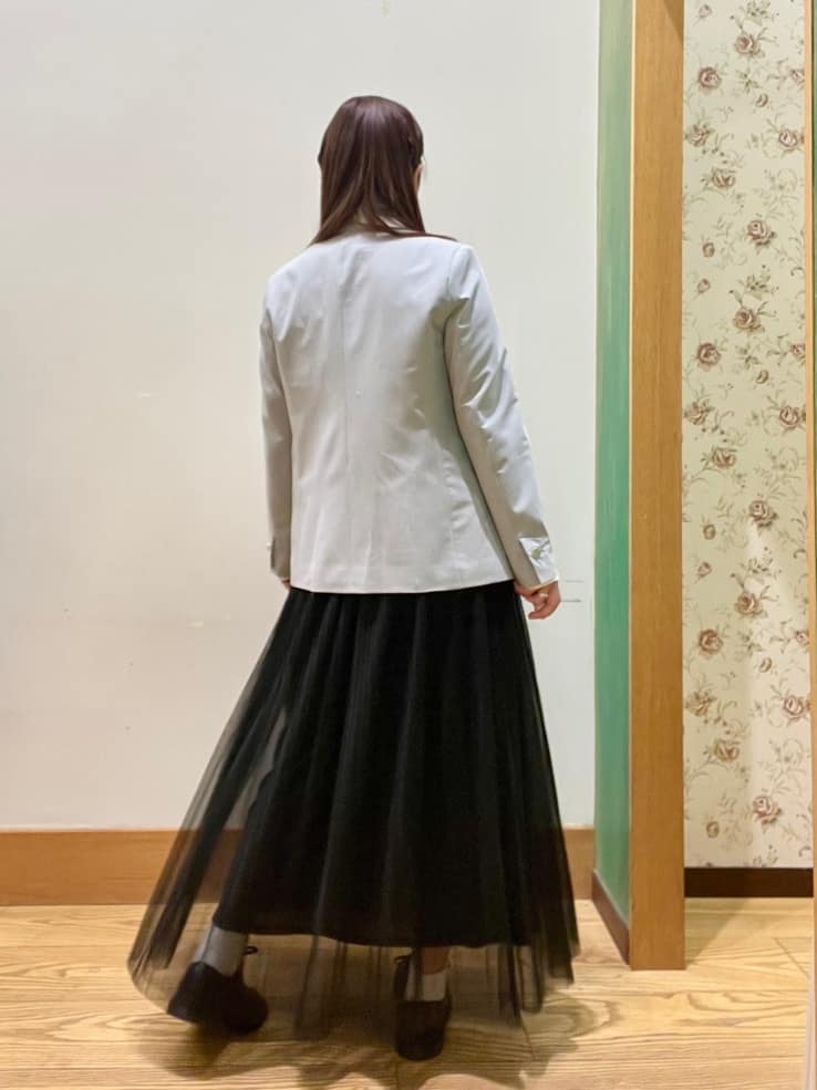 ゆっきーさんの「SHOO･LA･RUE｜【セットアップ可/S-LL/洗濯機可】マニッシュに決まる ダブルブレストジャケット」を使ったコーディネート