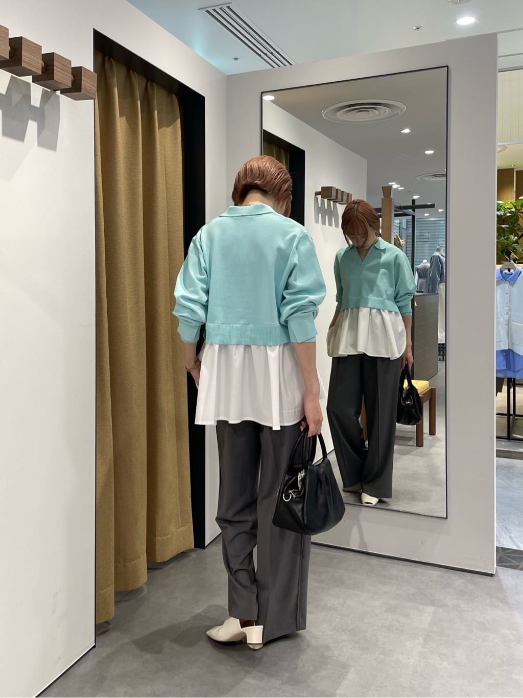 mikuさんの「INDIVI｜Comfy SET UP｜イージーストレートワイドパンツ【セットアップ対応／通勤／カセット服／接触冷」を使ったコーディネート