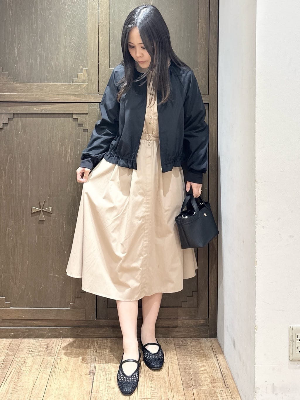 kanaさんの「index｜ベルト付きタックシャツワンピース【洗濯機OK／イージーアイロン】」を使ったコーディネート