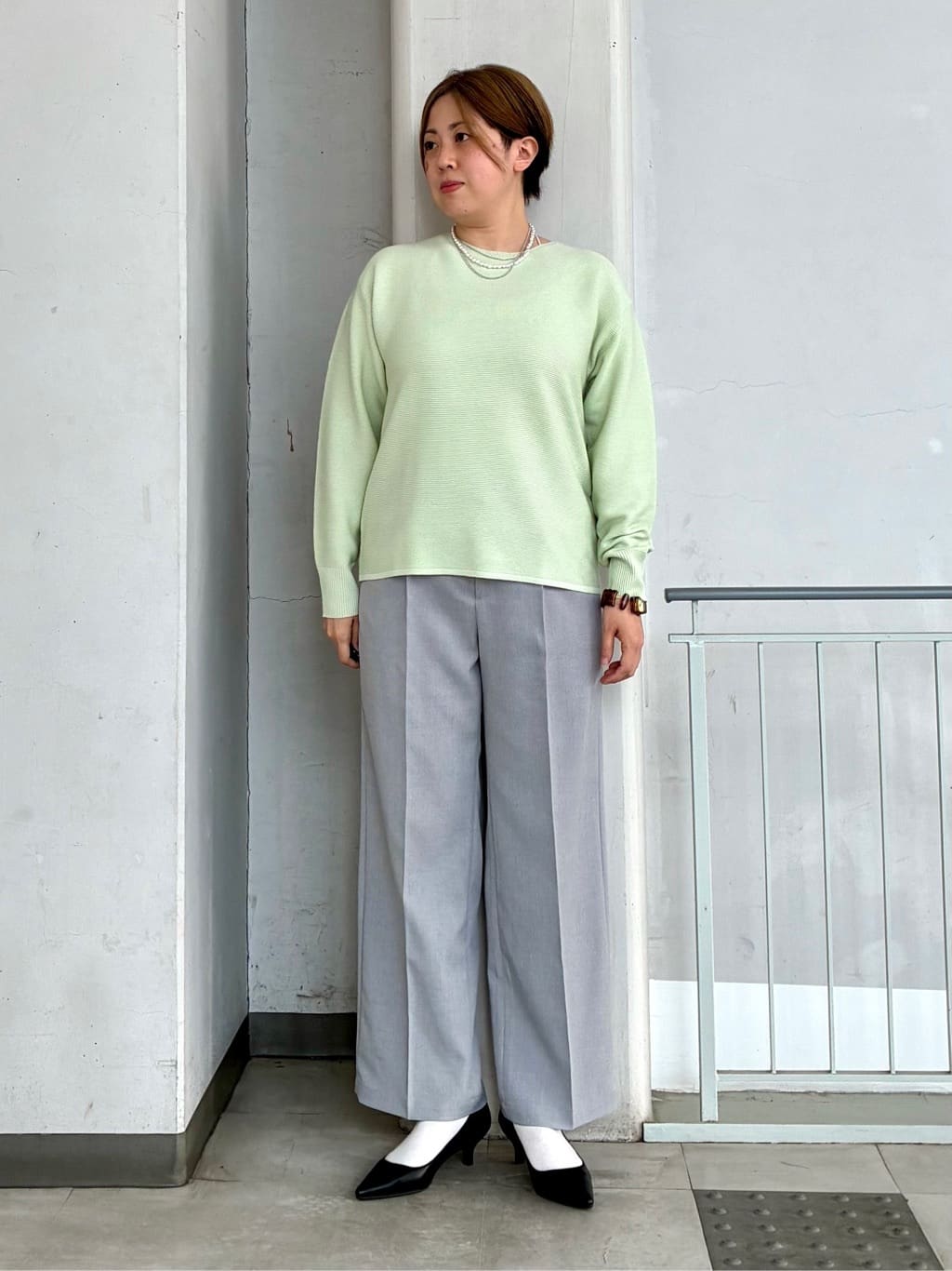 aiさんの「THE SHOP TK｜【S-XLサイズ/選べる6色】どこから見ても美しい ガーターニット/洗濯機OK」を使ったコーディネート