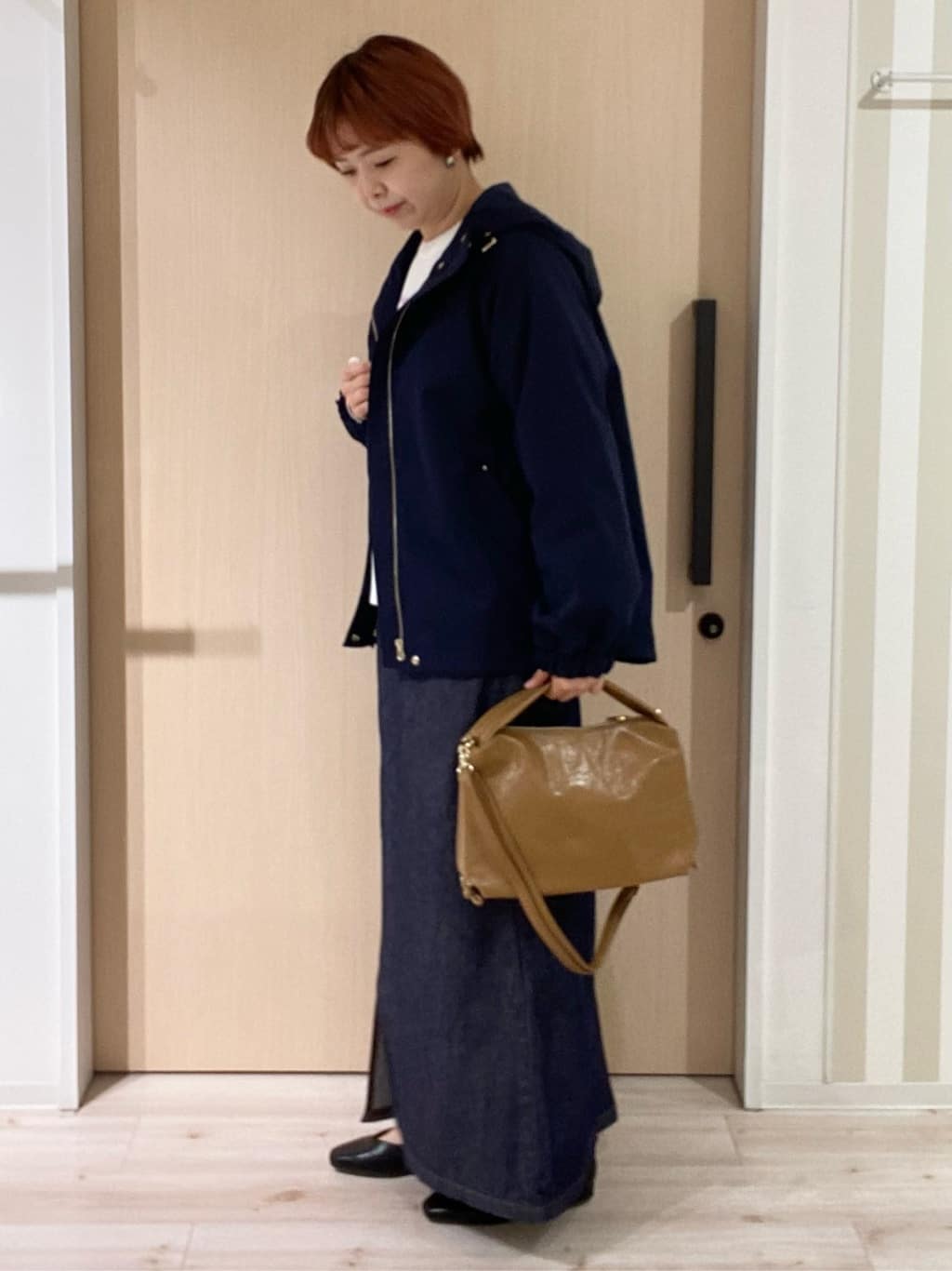 ひらしーさんの「SHOO･LA･RUE｜楽にきちんと見られたい　大人カジュアルボーダーニット」を使ったコーディネート