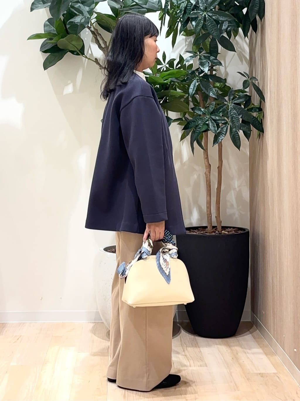 miraiさんの「grove｜しなやかな着心地で動きやすい、ダンボールジャージノーカラーコート」を使ったコーディネート