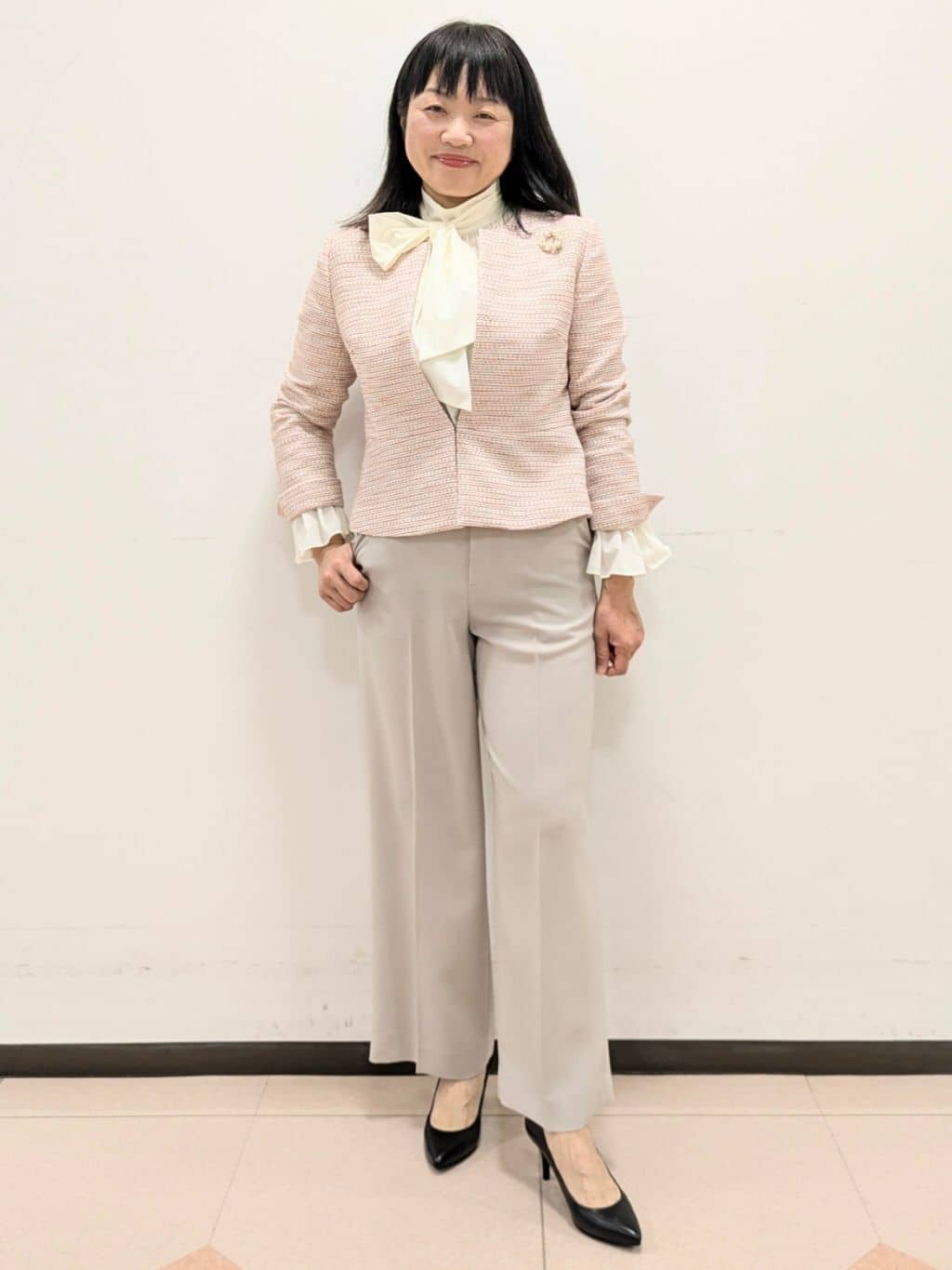 ともさんの「UNTITLED｜【新色追加/接触冷感/セットアップ可】エアリー ワイドパンツ」を使ったコーディネート