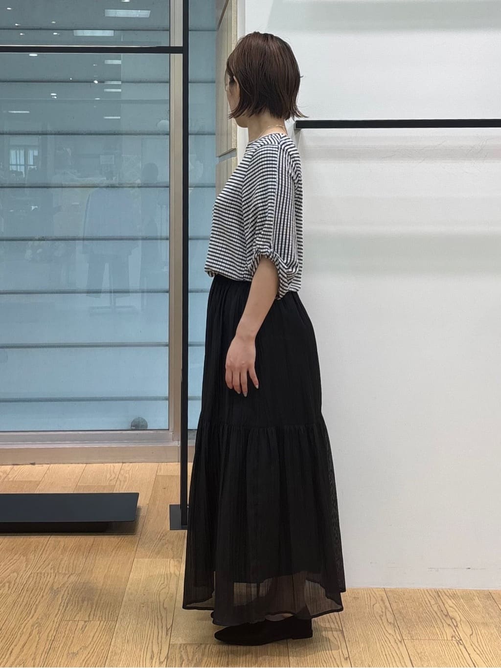 asamiさんの「INDIVI｜【UVケア／吸汗速乾】凹凸素材ねじり袖トップス」を使ったコーディネート
