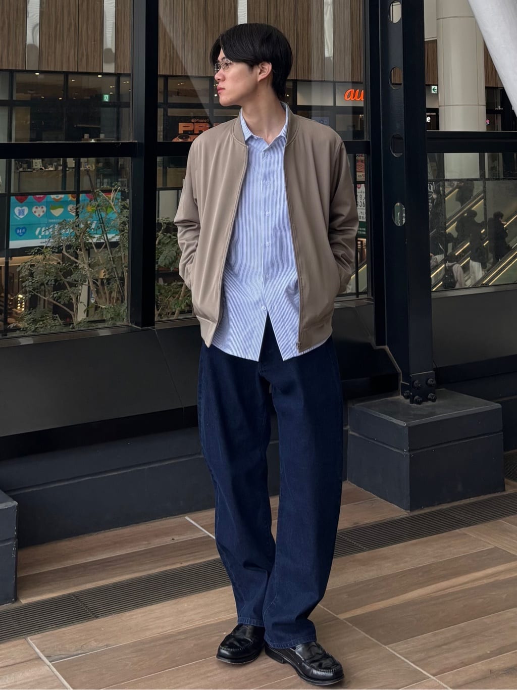うらしーさんの「THE SHOP TK｜FLEX LINE ストレッチリブブルゾン　ストレッチ/防シワ/マシンウォッシャブル/セットアップ可」を使ったコーディネート