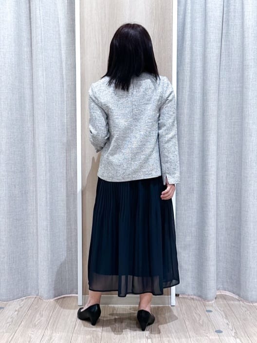 naoさんの「grove｜【ハレの日・通勤】きちんとからカジュアルまで着回せる、ミドル丈ツイードジャケット」を使ったコーディネート